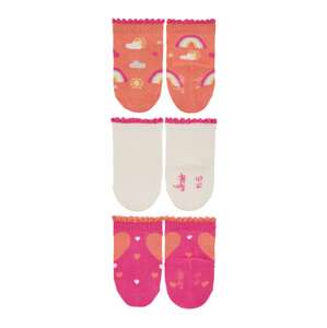 STERNTALER Ponožky  pink / bílá / tmavě oranžová