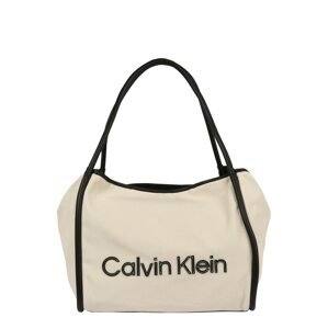 Calvin Klein Nákupní taška  starobéžová / černá
