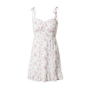 HOLLISTER Letní šaty olivová / růžová / světle růžová / offwhite
