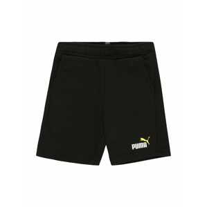 PUMA Sportovní kalhoty  černá / bílá / žlutá