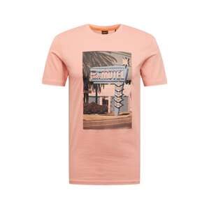 BOSS Orange Tričko 'Thinking 4'  růžová / černá / světlemodrá