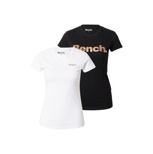 BENCH Tričko  bílá / růžově zlatá / černá