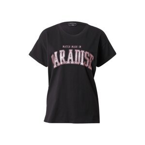 Colourful Rebel Tričko 'Paradise'  černá / světle růžová