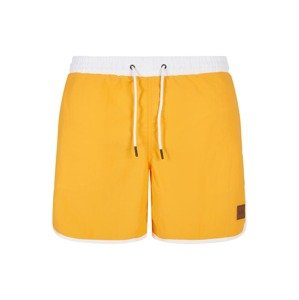 Urban Classics Plavecké šortky 'Retro' zlatě žlutá / bílá