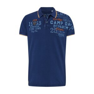 CAMP DAVID Tričko  marine modrá / kouřově modrá / tmavě oranžová