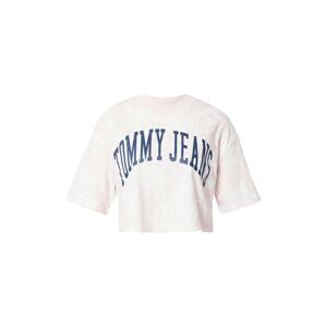 Tommy Jeans Tričko marine modrá / světle růžová / bílá