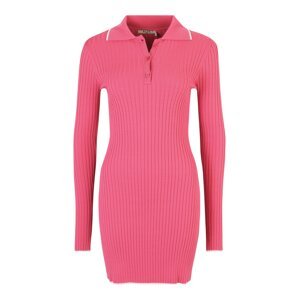 NA-KD Úpletové šaty pink / bílá
