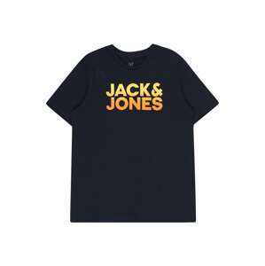 Jack & Jones Junior Tričko  oranžová / žlutá / marine modrá