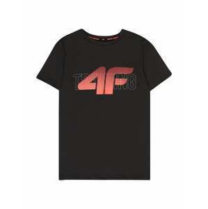 4F Funkční tričko  černá / šedá / pastelově červená