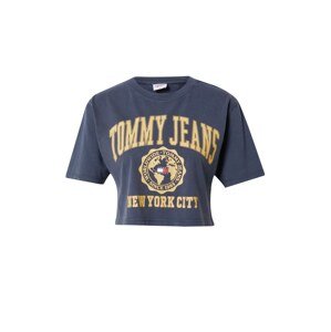 Tommy Jeans Tričko tmavě modrá / pastelově žlutá / červená / bílá