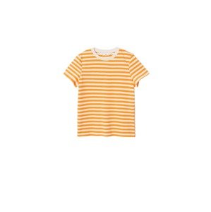 MANGO Tričko 'GIRALDA'  pastelově oranžová / bílá