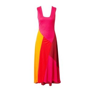 Warehouse Šaty žlutá / pink / červená
