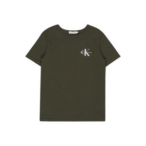 Calvin Klein Jeans Tričko  světle šedá / olivová / bílá