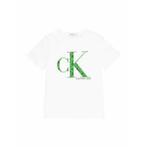 Calvin Klein Jeans Tričko  zelená / černá / bílá