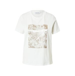 Calvin Klein Tričko  krémová / nažloutlá / bílá