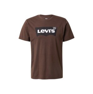 LEVI'S Tričko 'GRAPHIC CREWNECK TEE NEUTRALS'  tmavě hnědá / černá / bílá