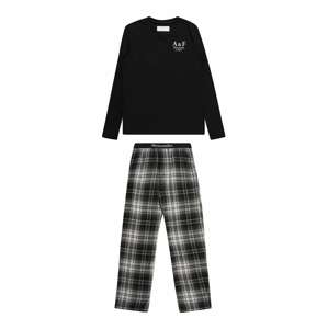 Abercrombie & Fitch Pyžamo  černá / bílá / tmavě šedá