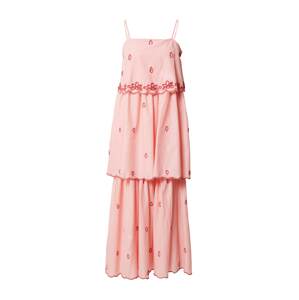 Warehouse Letní šaty světle růžová / karmínově červené